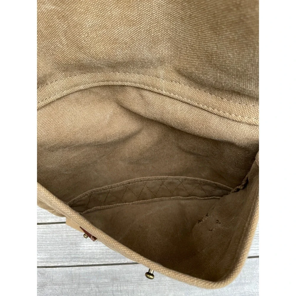 Monster Energy Canvas Backpack Tan Brown Rucksack Limited Edition Promo ~Flaw